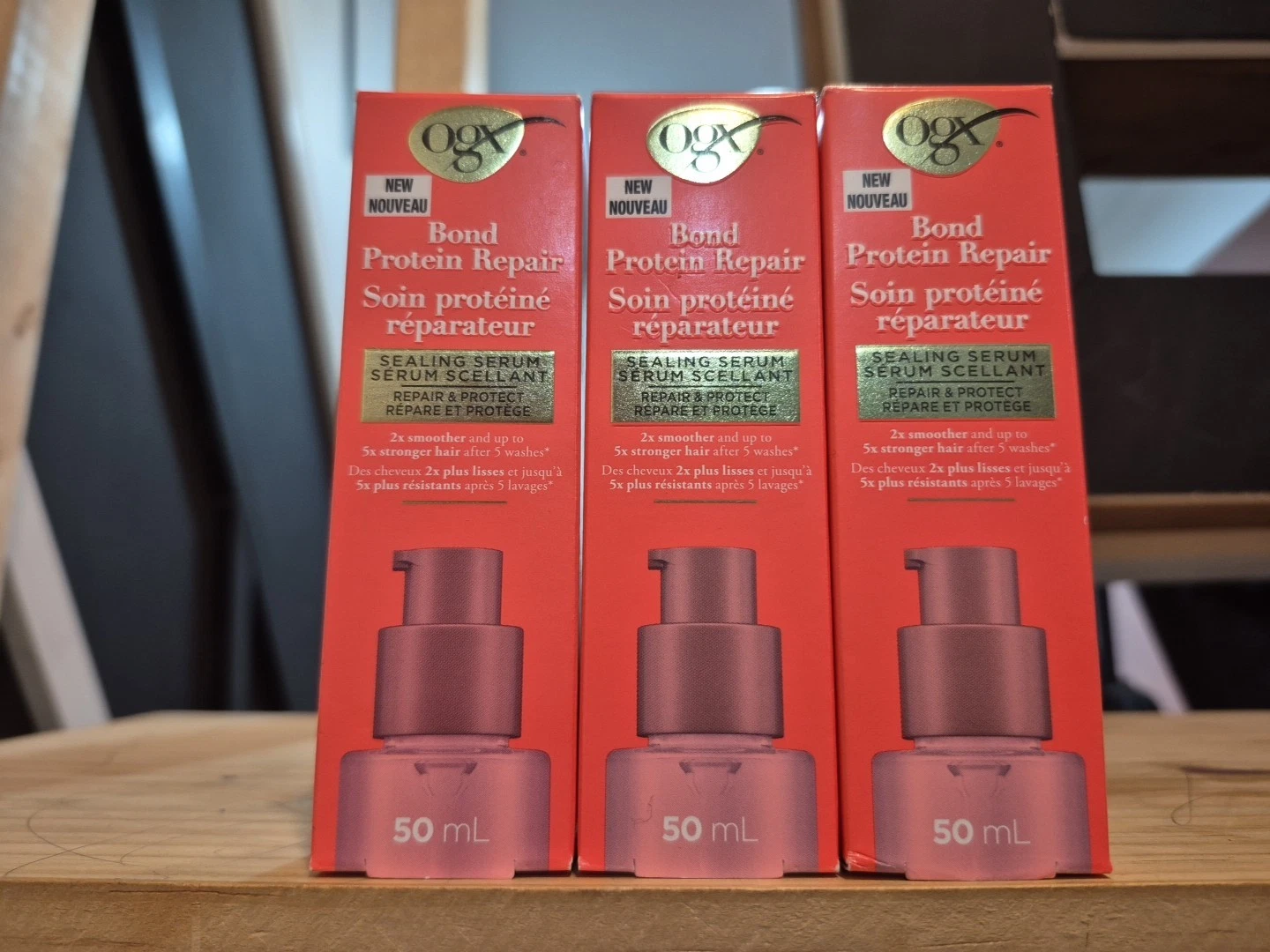(3) OGX Bond Protein Repair Sealing Serum. Repair & Protect. 1.7 fl oz/50ml Each
