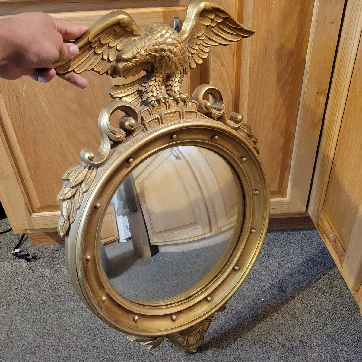 大型50's〜　Antiqueイーグル鷲　MADE IN USA壁掛けミラー　鏡 大型50's〜 Antiqueイーグル鷲 MADE IN USA壁掛けミラー 鏡 大型50's