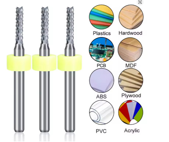 XCAN PCB Milling Cutter Set 1.1–2.0mm Carbide End Mill 10pcs Router Bits