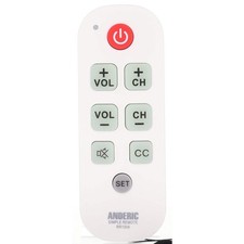 Anderic RR1004 Simple Big Button 1-Device TV Universal Remote Control