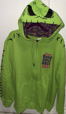 Disney Oogie Boogie Bash 2025 Nightmare Before Christmas Green Zip Hoodie L