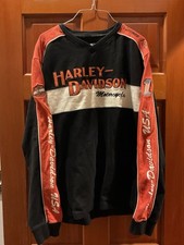 Harley Davidson Sweatshirt Size L Black/Orange An American Legend F/S
