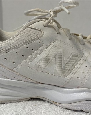 New Balance Mens MX409 White Leather Cross Training Sneakers Sz