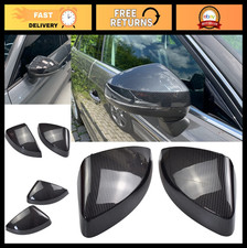 Carbon Fiber Rearview Mirror Covers Caps for Audi A3 S3 RS3 2013-2019 - Black