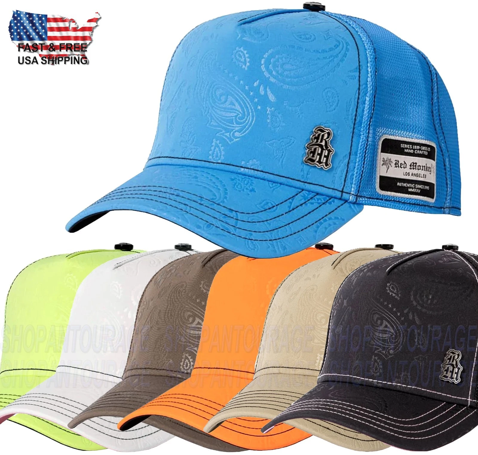 Red Monkey Fiesta Chrome RM1532 New Limited Unisex Trucker Hat Cap | 7 Colors
