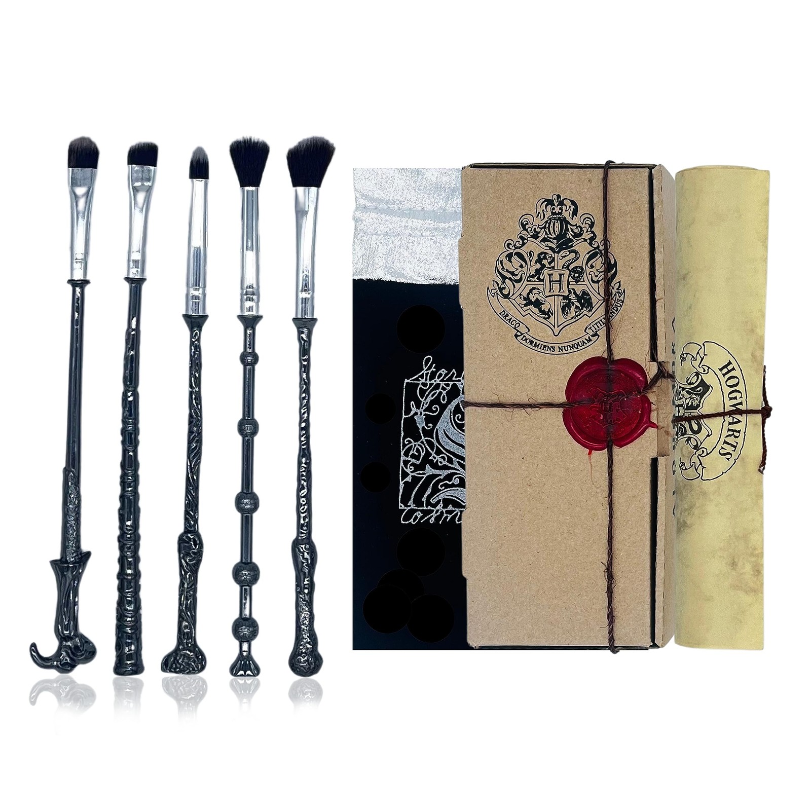 Magical Harry Potter Inspired Makeup Brush Set with Wand Handles for Women