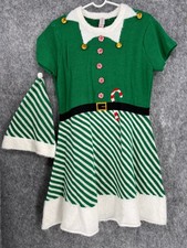 No Boundaries Women's XXL 19 Green White Elf Christmas Knit Short Sleeve Dress