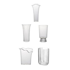 Clear Flower Vase, Elegant Modern Shatterproof Decorative Vase for Indoor, Desk,
