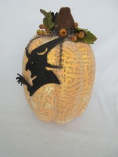vintage Decorative Halloween Pumpkin with Witch