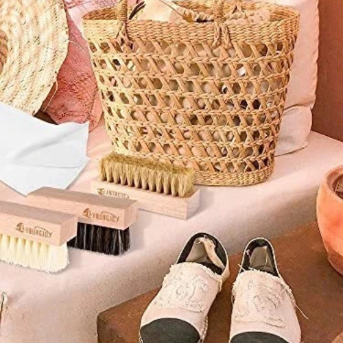 3PCS Dual Sided Sneaker Cleaning Brush Set &ndash; Shoe Cleaner Kit with Boar & Plasti