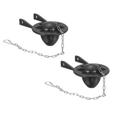 2Pcs Toilet Flapper Replacement with Chain for 2" Flush Valve, Black Thickened