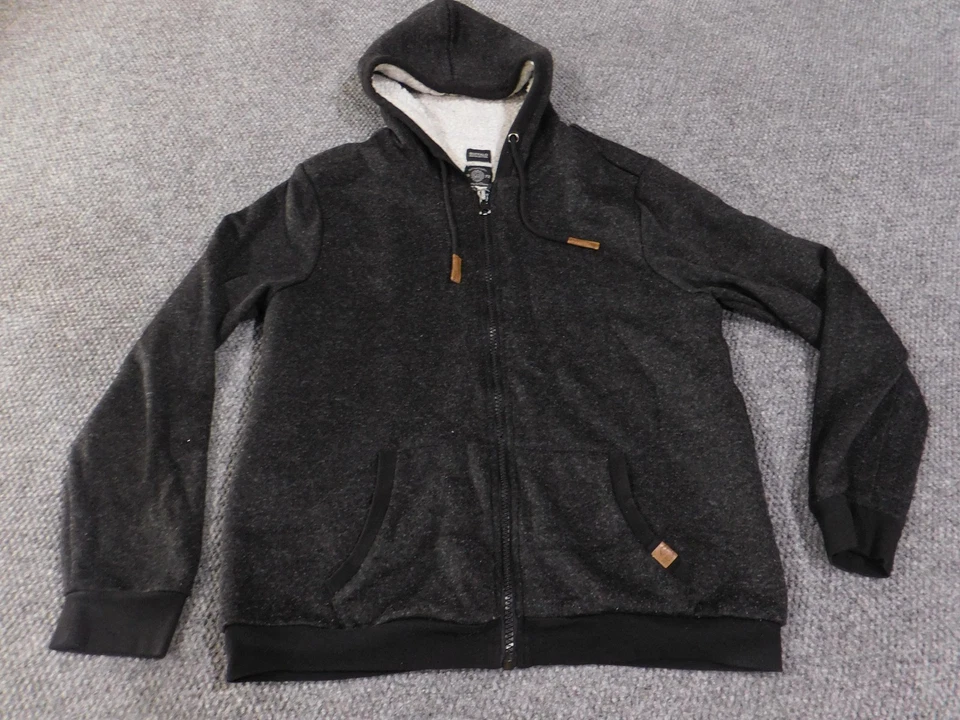 Buffalo David Bitton Hoodie Mens XL Gray Sherpa Lined Full Zip Fleece Jacket - Image 2 of 4