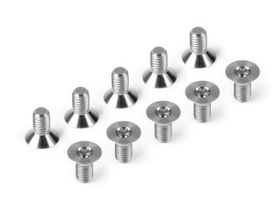 HUDY TITANIUM HEX FLAT HEAD SCREW SFH M3x6 (10) / HUD903306-T