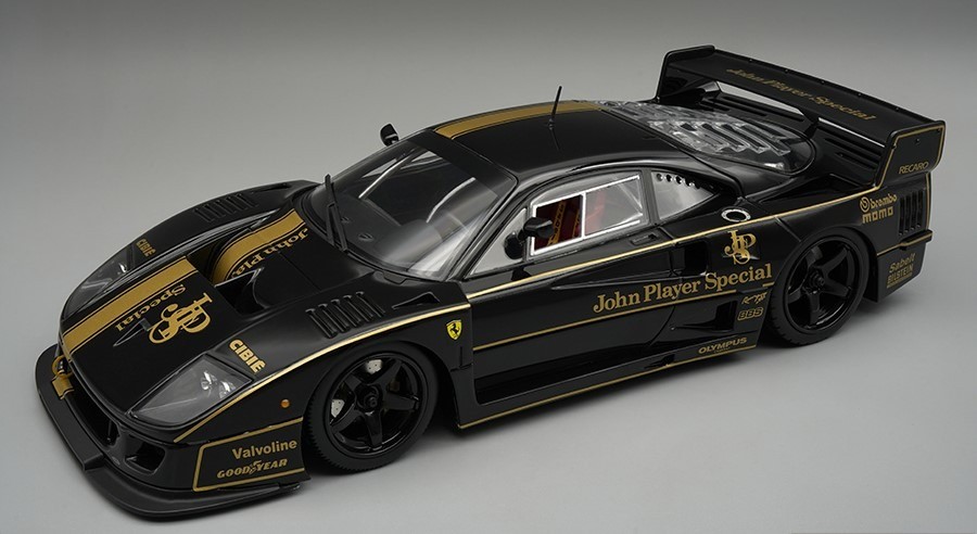 Ferrari F40 LM 1996 JPS Black version with Black Wheels in 1:18