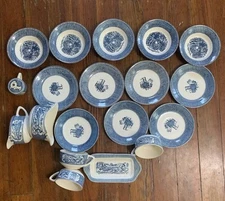Royal China Currier & Ives Dinnerware Set Plates Bowls Cups Pepper Creamer Sugar