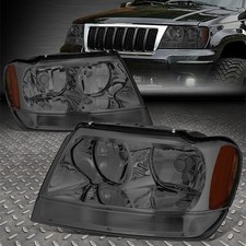 For 99-04 Jeep Grand Cherokee Wj Smoked Housing Amber Corner Headlight Head Lamp For 99-04 Jeep Grand Cherokee Wj Smoked Housing Amber Corner Headlight Head Lamp
