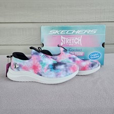 Skechers Ultra Flex 2.0 Cloudy Cool Slip-On Sneakers Youth SZ 4 Pink Tie Dye