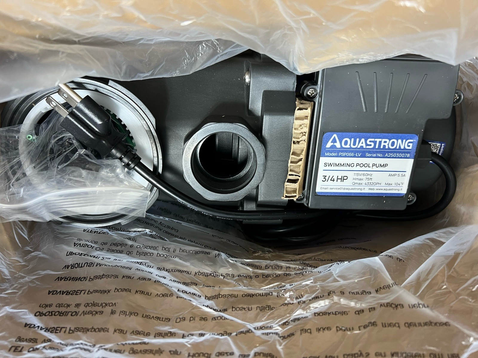 AQUASTRONG 3/4 HP Above Ground Pool Pump w Timer Powerful Self-Priming Pump 115V