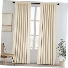 Blackout Curtains 90 Inch Long for Bedroom 52"W x 90"L Pack of 2 Linen-beige