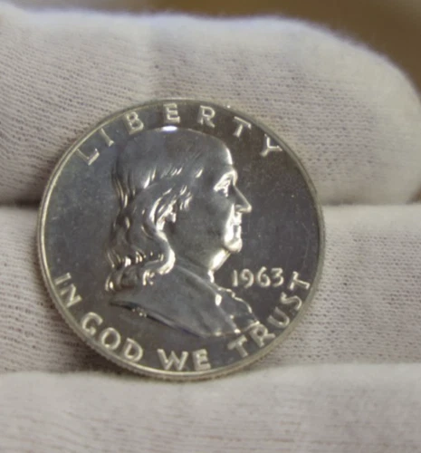 1963 US Franklin 50C Proof Nice Coin