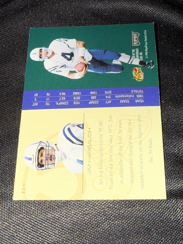 Vtg NFL 1996 Playoff Trophy Contenders Playoff Zone #PZ-6 JIM HARBAUGH - Image 3 of 4