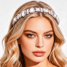 Big Crystal Headband Sparkly Rhinestone Wedding Prom Headpiece