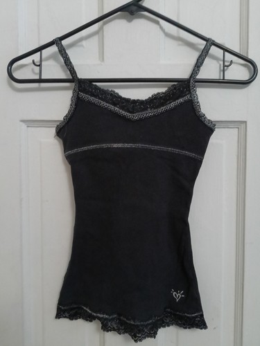 Vintage Y2K Justice cami tank top Black Shell Babydoll 10 Girls C3 - Picture 2 of 4