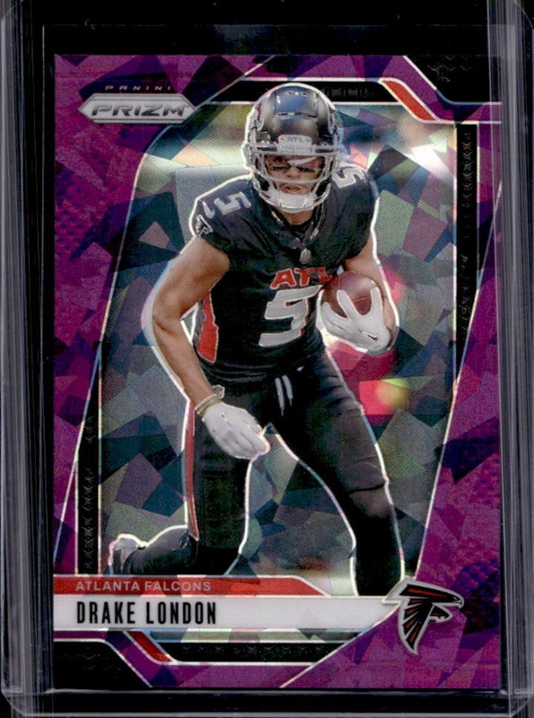 2024 Panini Prizm Drake London Purple Ice #/225 Falcons