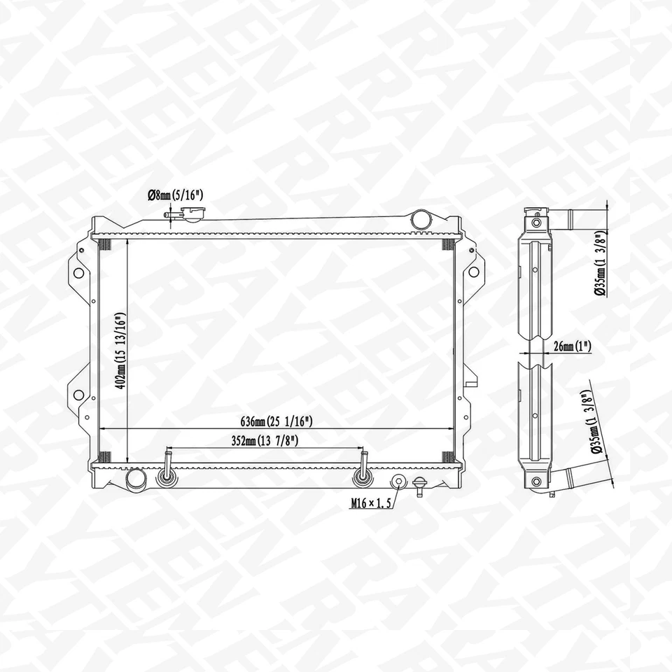 Radiator for Mazda B2600 1989 1990 1991 1992 1993 2.6L L4 CU1424 G61315200S - Image 4 of 4