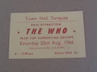 The Who 1966 Torquay Concert Ticket (Staggerlees/Hunters/Empty Vessels)