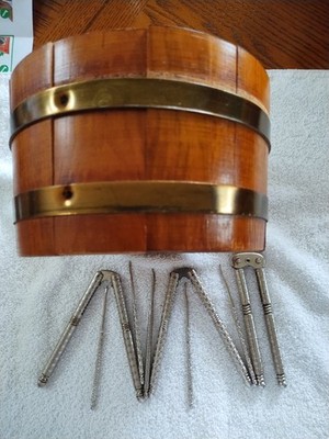 Vintage Basketville Putney Vermont Wood Nut Cracker Country Bowl Barrel