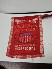 Antique God Bless America Banner Flag Freedom For All Americana 