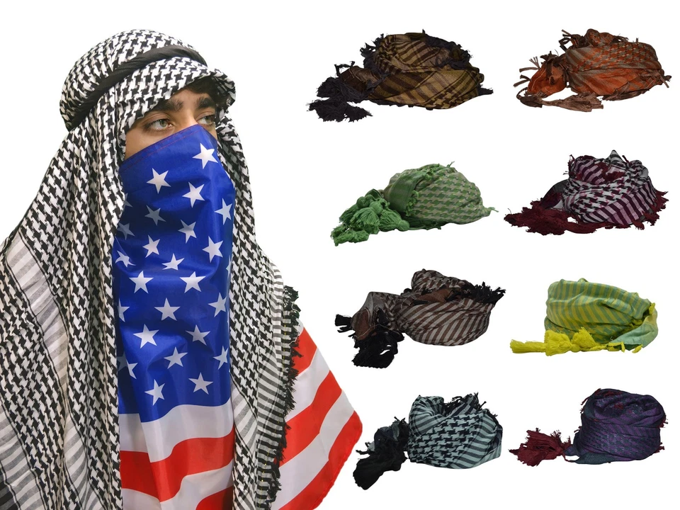 Shemagh Tactical Scarf, Arab Desert Scarf, Keffiyeh, Military Style, 45" x 45"XL - Image 3 of 4
