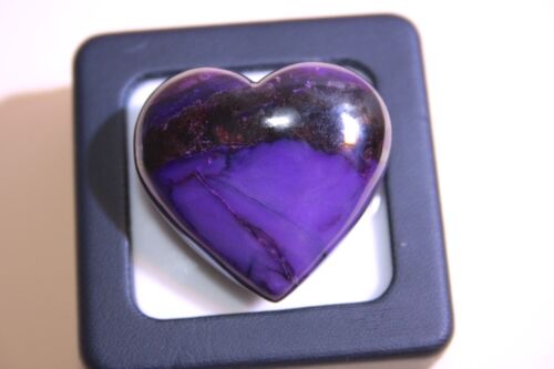 pierres précieuses24 très belle vraie violette Sugilite Sugilite Cœur Couleur Naturelle 35x38mm ! - Photo 1/11