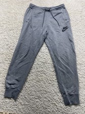 Vintage Nike Mens M Mini Swoosh Spellout Sweatpants Joggers Gray Great Condition