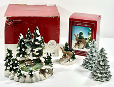 LOT of St Nicholas Square Christmas Village St. Nick?s Lake-Meadow Friends-Trees