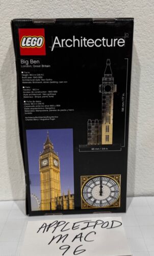 RELOJ LEGO 21013 ARQUITECTURA BIG BEN NUEVO SELLADO LONDRES INGLATERRA 8 PULGADAS DE ALTO - Imagen 2 de 2