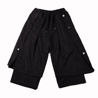 パンツ gothic wide pants Women Gothic Wide Leg Cargo Pants Vintage Striped Punk Baggy