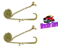 10' G70 J HOOK T HOOK COMBO WRECKER TOW TRUCK CHAIN - 1 Pair