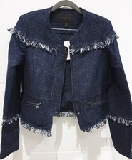 Banana Republic Women Tweed Jacket Blue Petite 6p New