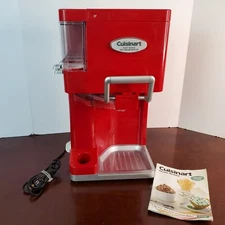 Cuisinart Soft Serve Ice Cream Maker  Model ICE-45   Red (Mix-in Gauge Missing)