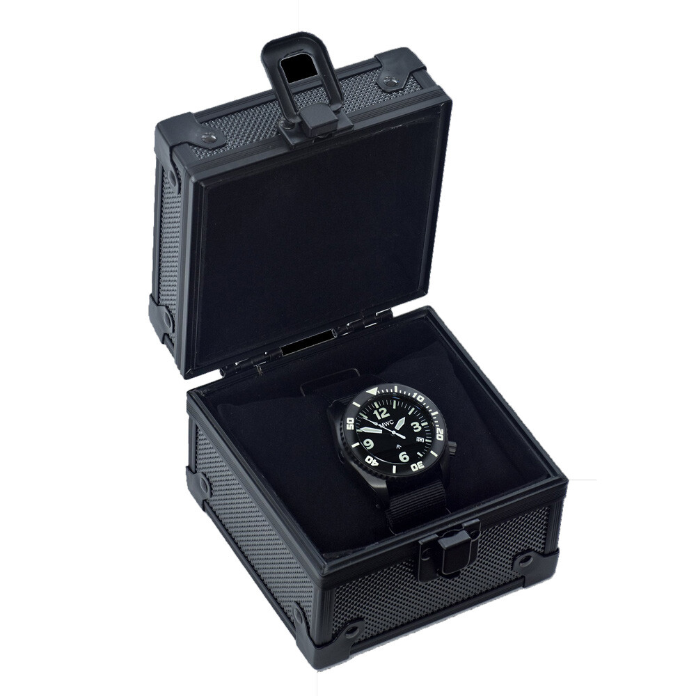 Montre Homme MWC 1000m - Mouvement Quartz Suisse - Boîtier Acier PVD Noir - Bracelet Tissu - Neuf Avec Boîte