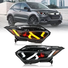 Red Devil Eye LED Headlights Fit For Honda HRV 2019-2022 Head Lamps Sequential