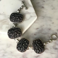 CLASSIC HARDWARE FLORAL BRACELET goth Victorian cameo style NEW