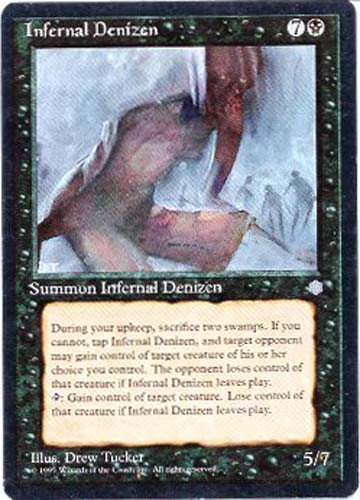 INFERNAL DENIZEN X1 MAGIC MTG ICE AGE LIGHT PLAY (LP) 1995 - Picture 1 of 2