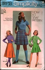 8918 Simplicity Sewing Pattern Misses Skirts Two Lengths OOP How to Sew Mini 10