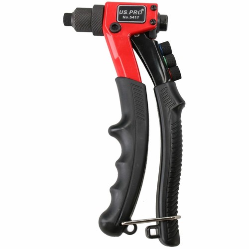 Strumento rivetto pop pentola compatto monocomando 2,4 mm - 4,8 mm + 320 rivetti alluminio - Foto 2 di 8