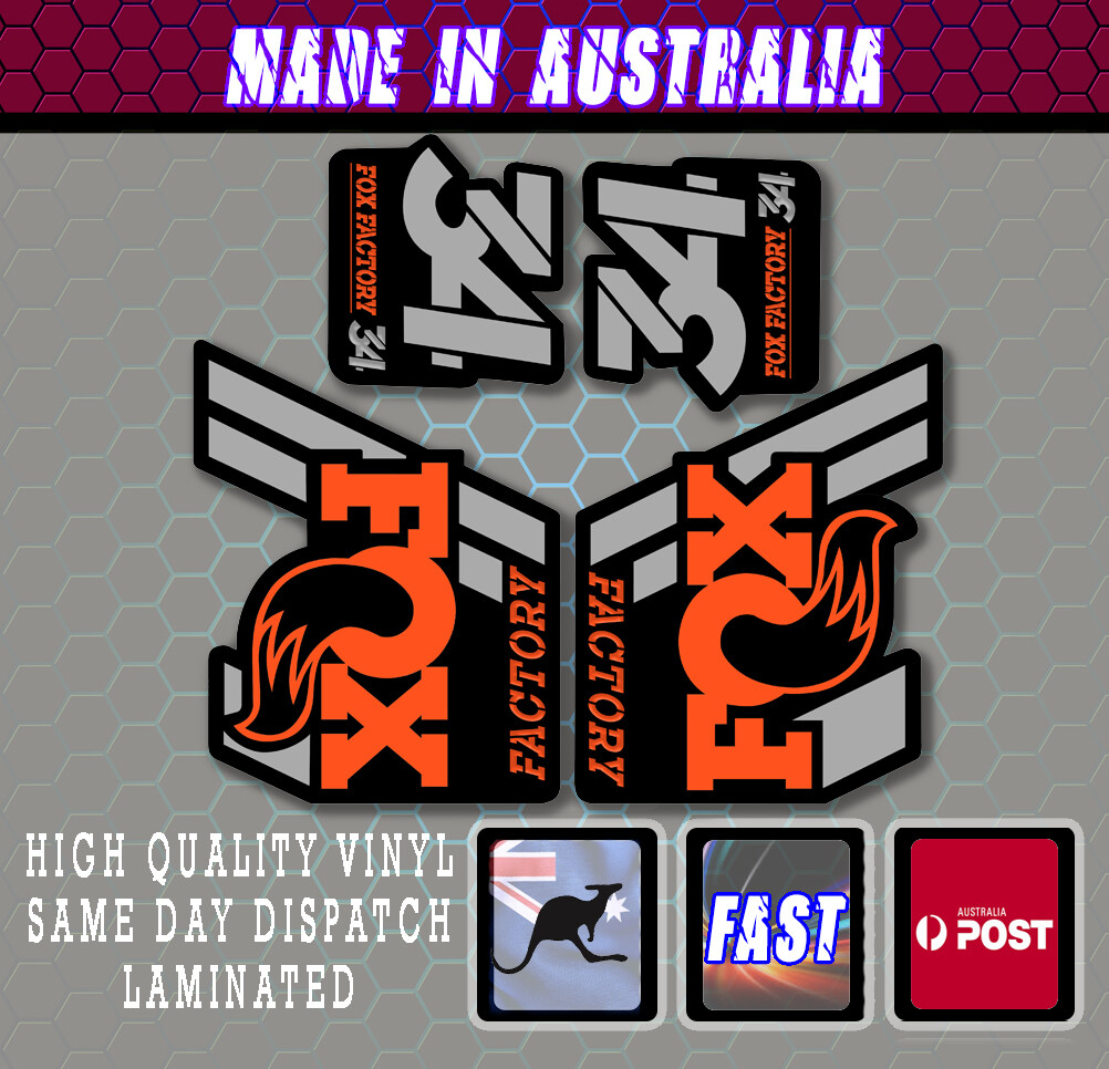FOX style Factory 34 Fork Decals Stickers orange/grey/black