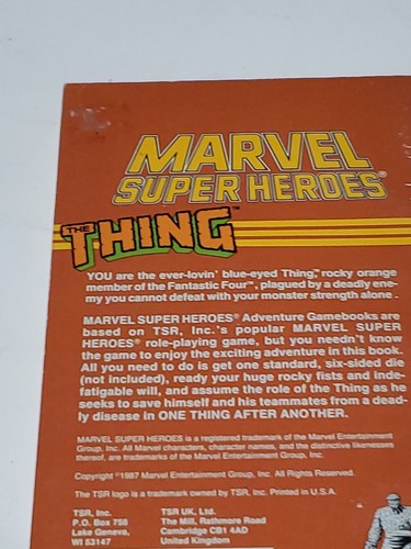 Marvel Super Heroes Adventure Gamebook 5 Thing One Thing After Another, 1987 1. - Bild 7 von 19