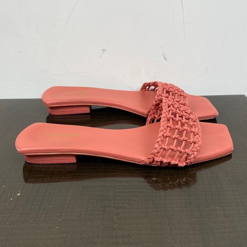 Cult Gaia Maya Woven Leather Sandals Slides Women's 38 Minimalist - Picture 3 of 10